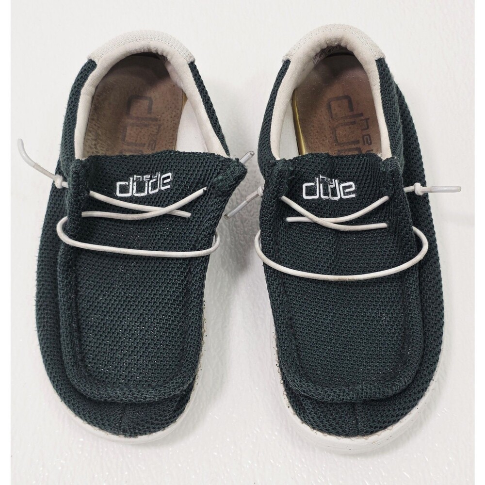 Hey Dude Wally Sport Dark Green Mesh Slip On Shoes Size 4 Youth